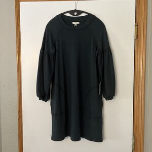 Max Studio 3/4 Sleeve Embroidered Dress Pockets Green Women’s Small NWT Comfy!